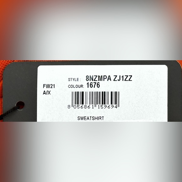 Armani Exchange Light Orange Crew neck sweatshirt - Picture 8 of 9